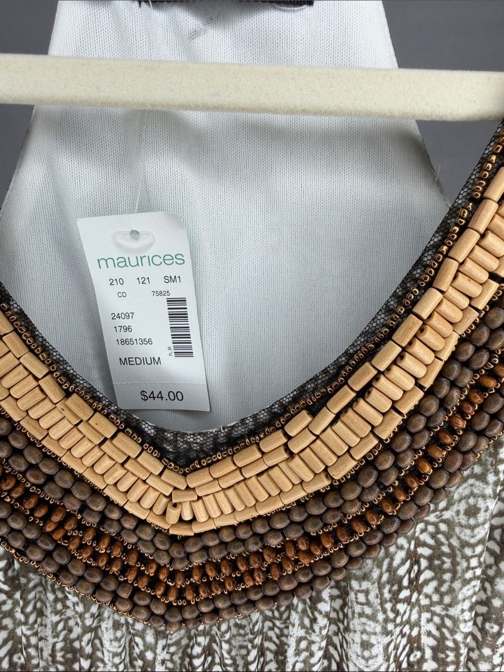 Maurices Black & Tan Beaded V-Neck Knit Mini Dress - Picture 2 of 5
